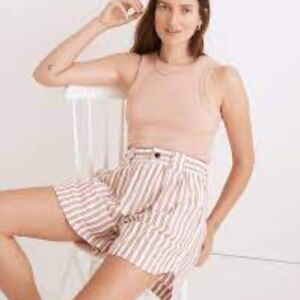 Madewell Linen-Blend Curved-Hem Shorts